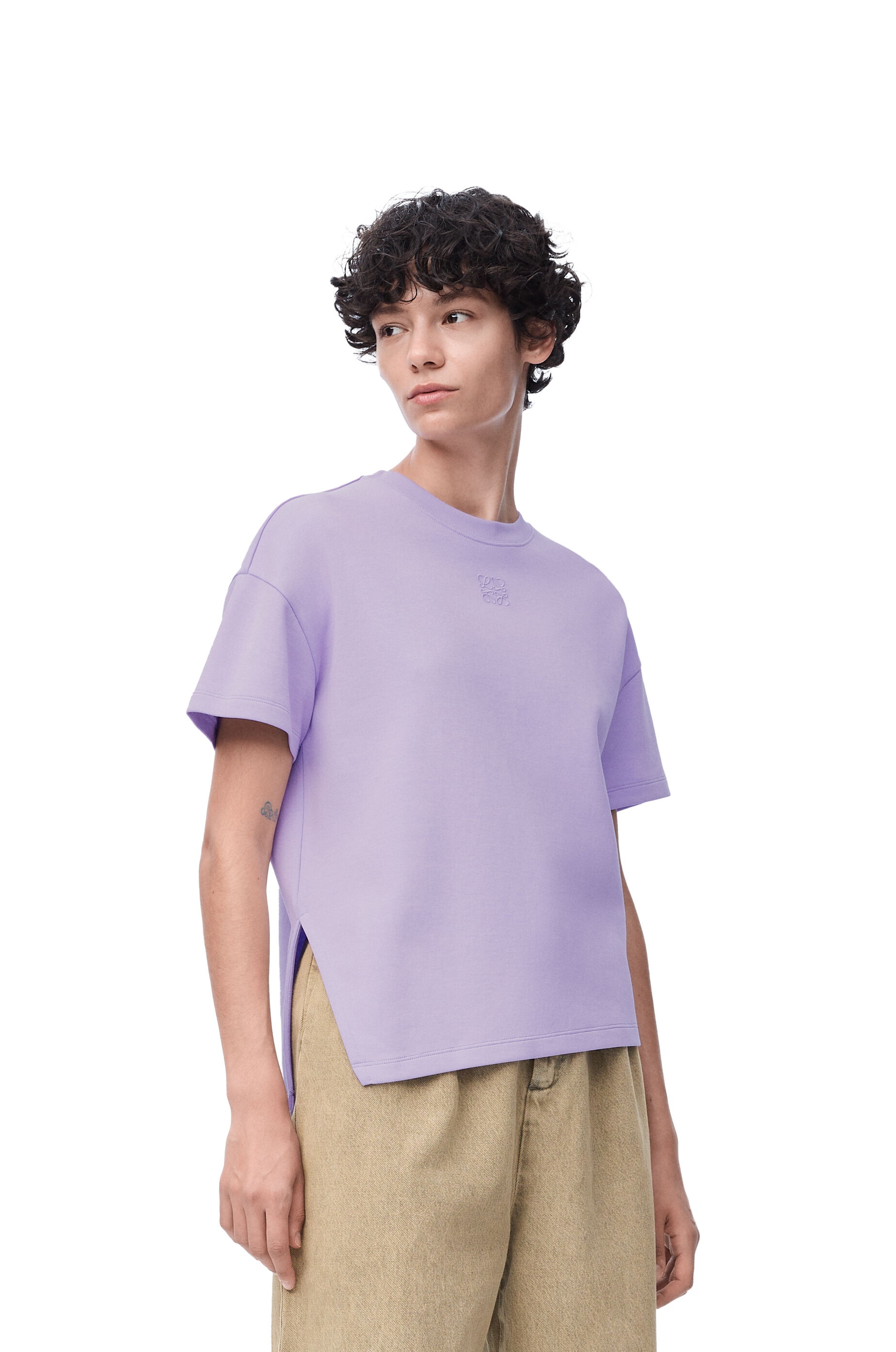 Asymmetric T-shirt in cotton blend - 3