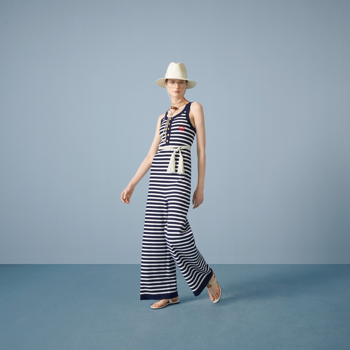 Striped cotton jumpsuit - 5