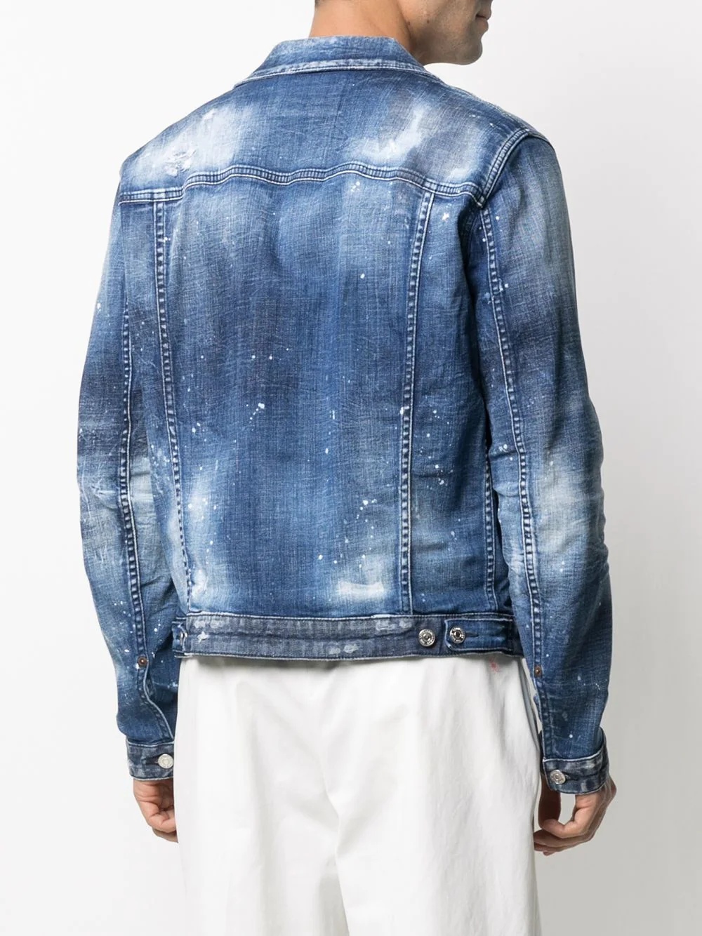 paint-splatter denim jacket - 4