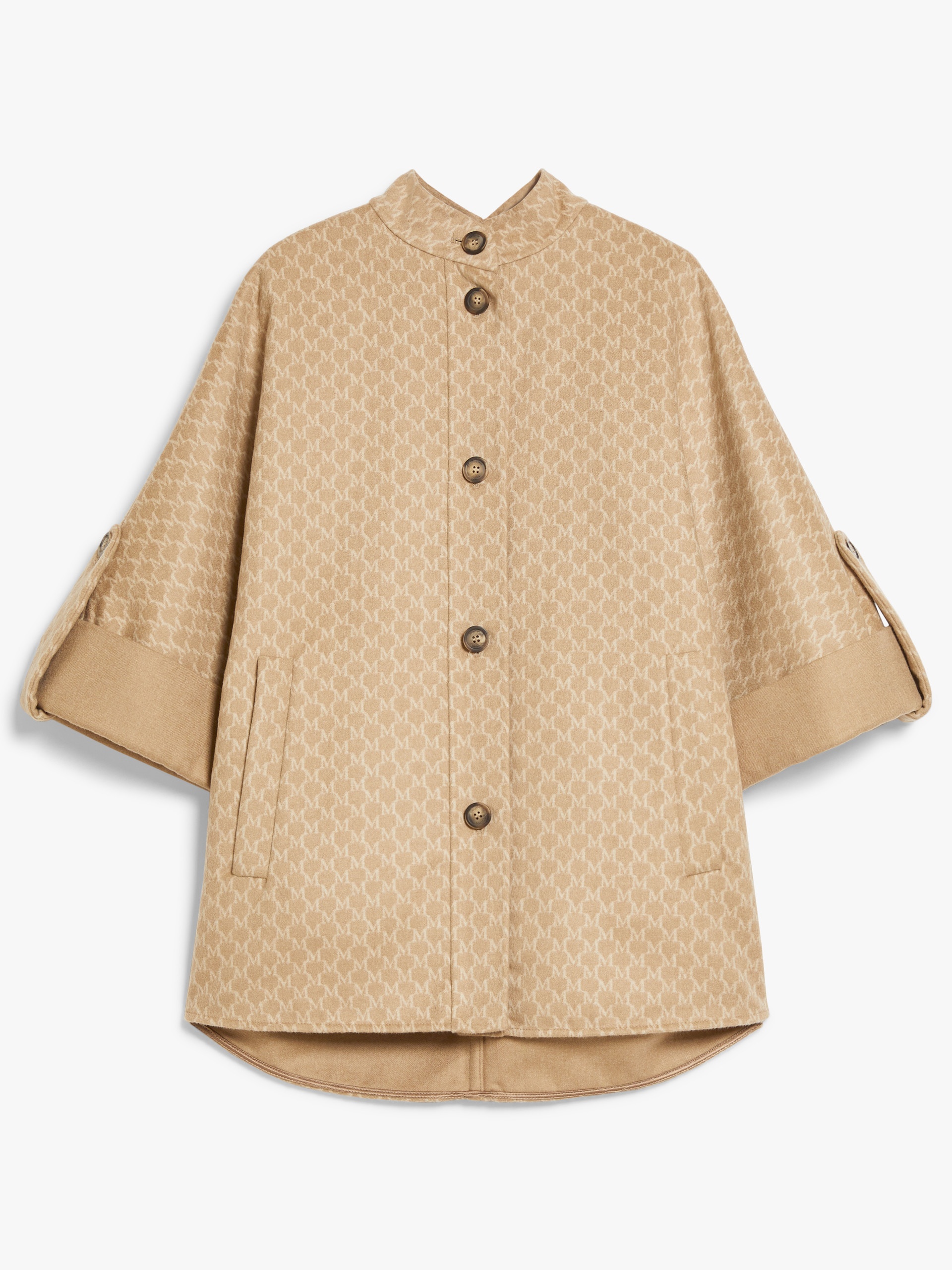 MARINA Jacquard-knit wool and cashmere cape - 1