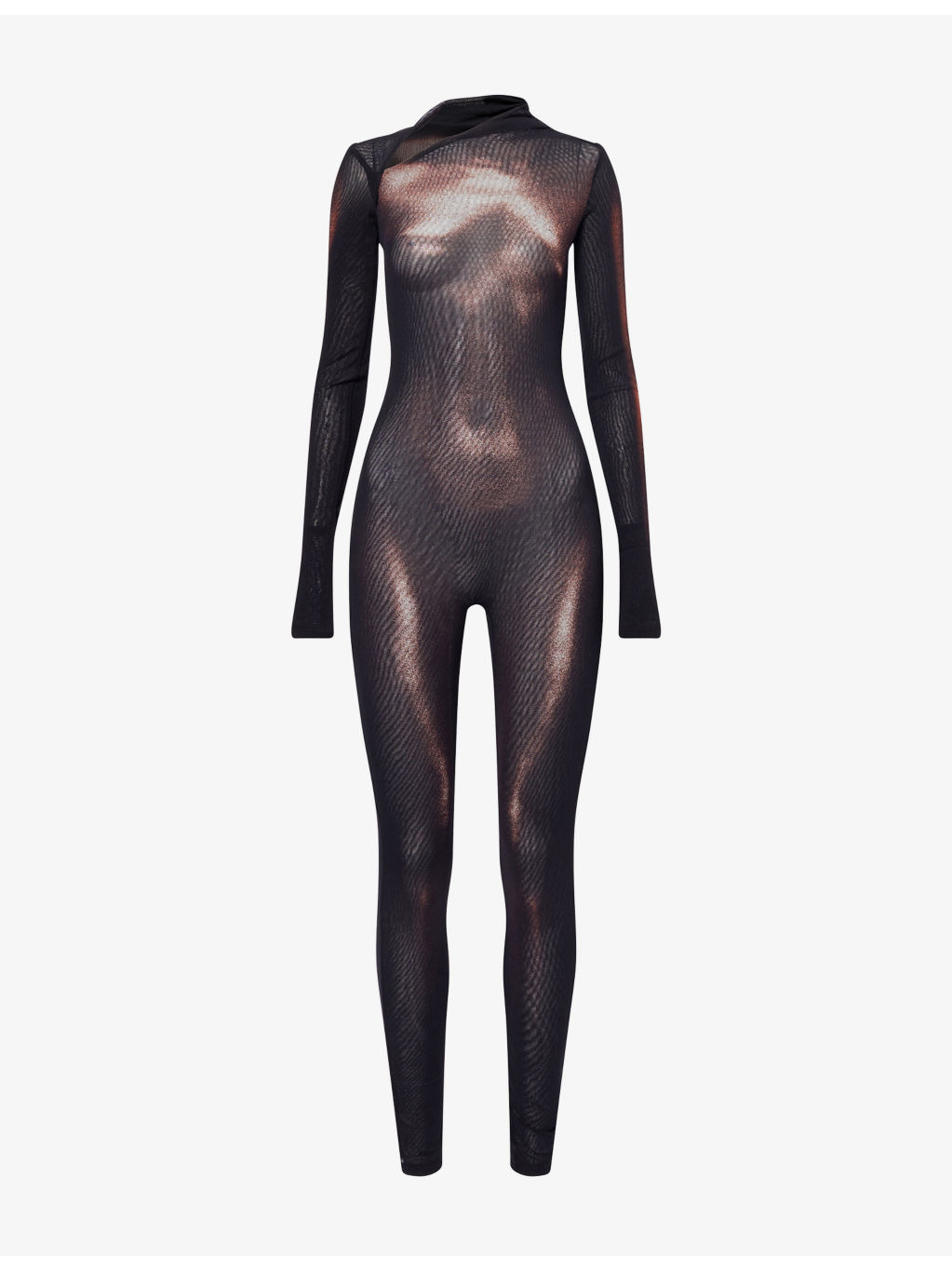 Printed Long-Sleeves Woven Jumpsuit - 1