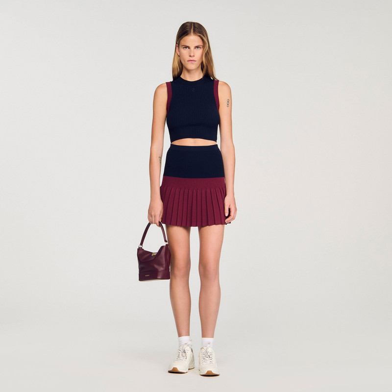 Sandro TWO-TONE KNIT TOP outlook
