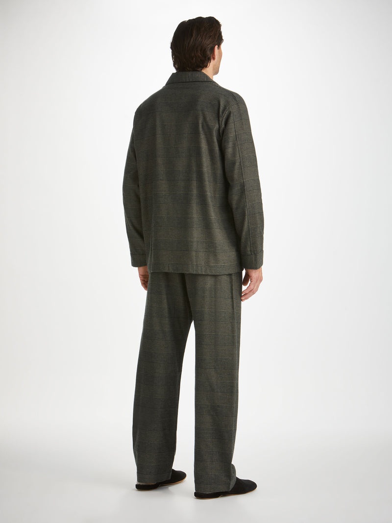 Men's Classic Fit Pyjamas Kelburn 41 Brushed Cotton Khaki - 4