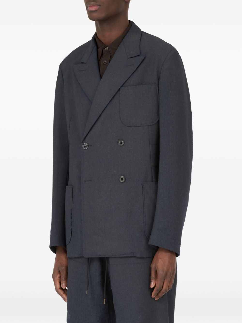 double-breasted patch-pocket jacket - 4
