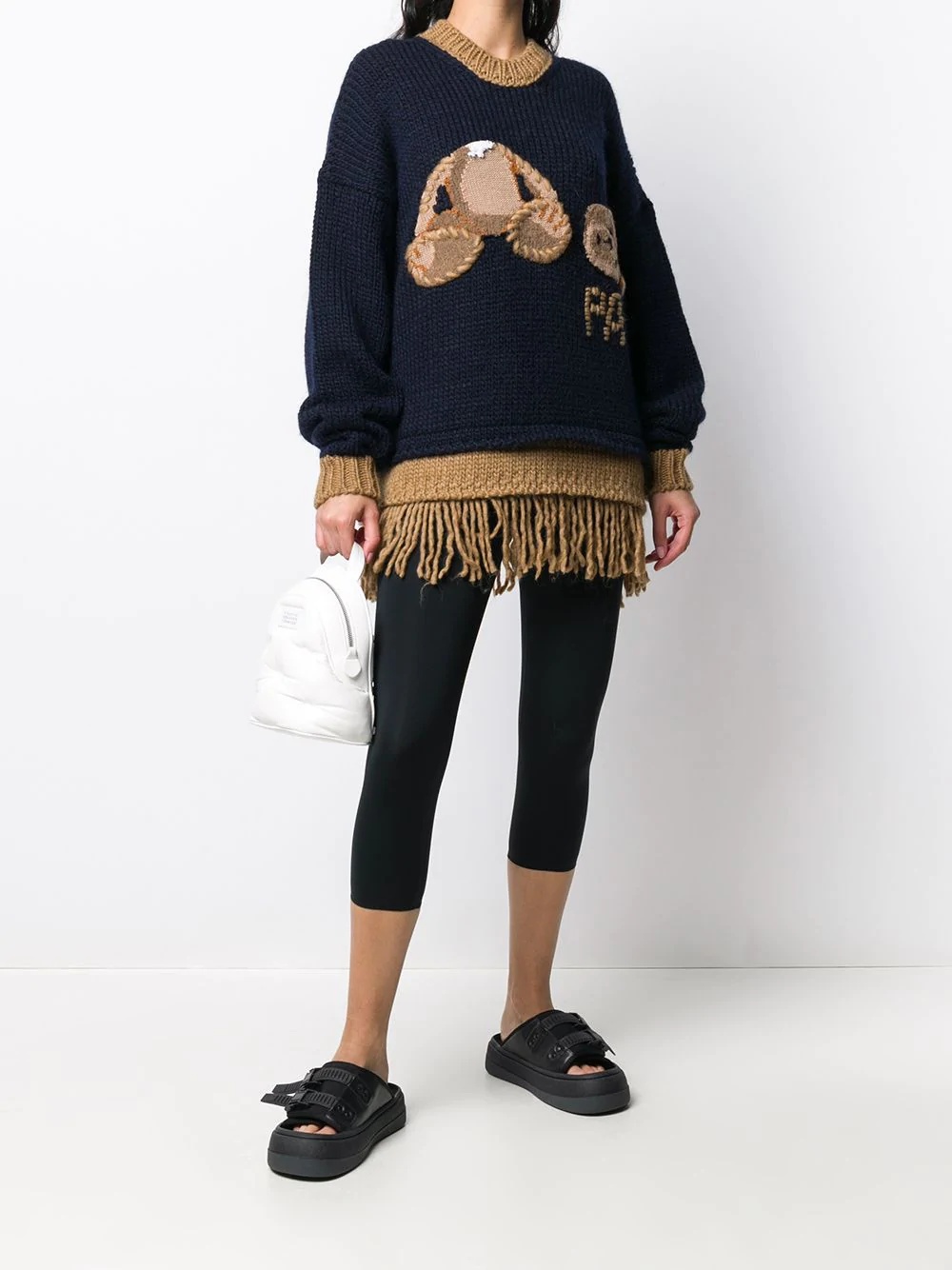 bear fringed jumper - 2