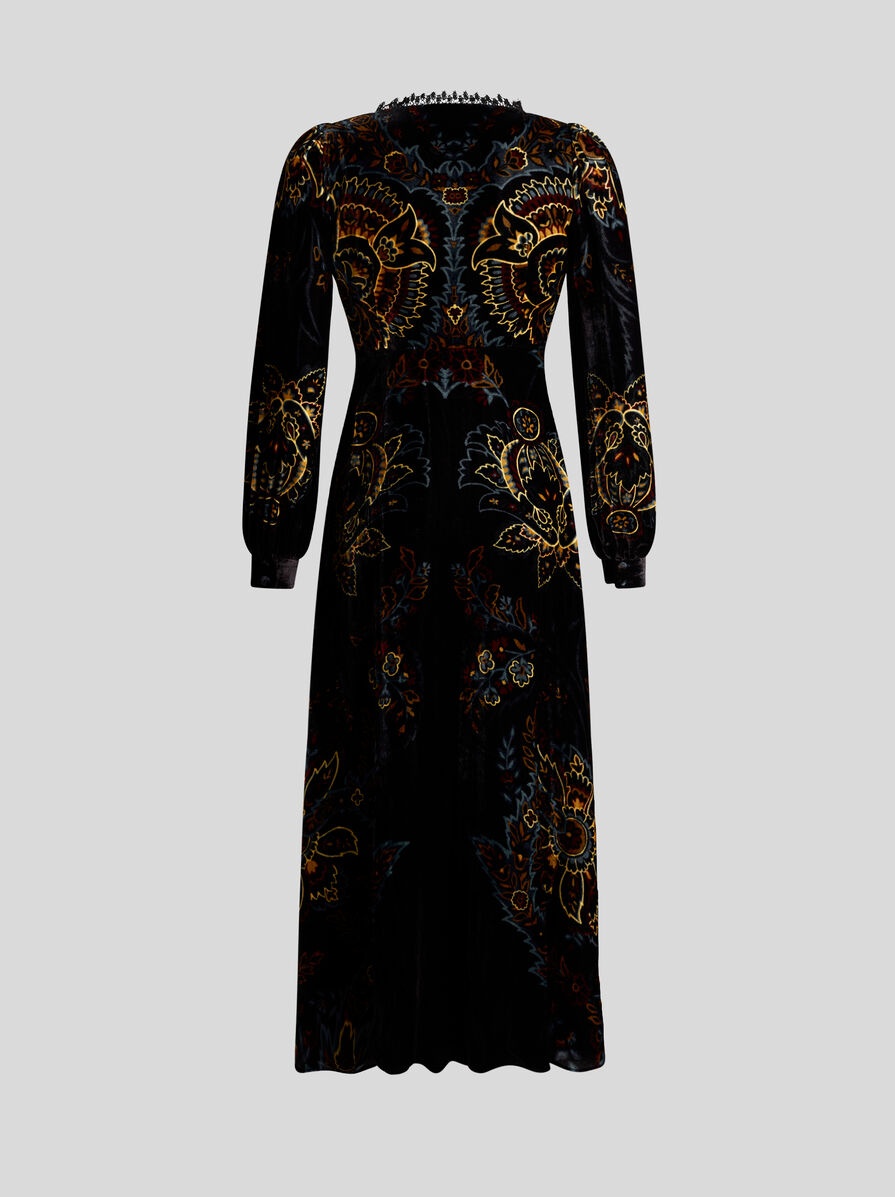 PRINTED VELVET DRESS - 5