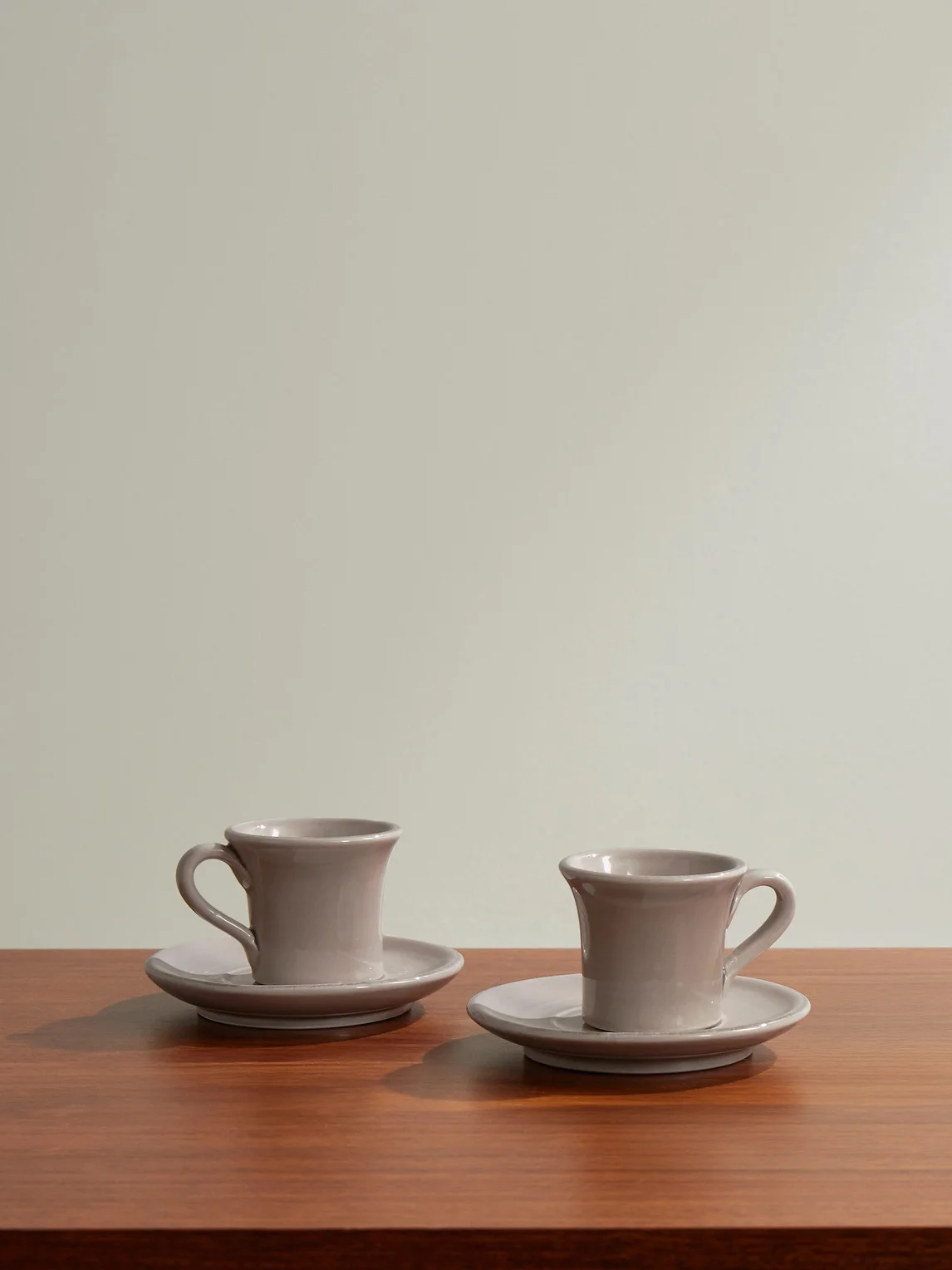 Set of Two Ceramic Espresso Cups and Saucers - 1