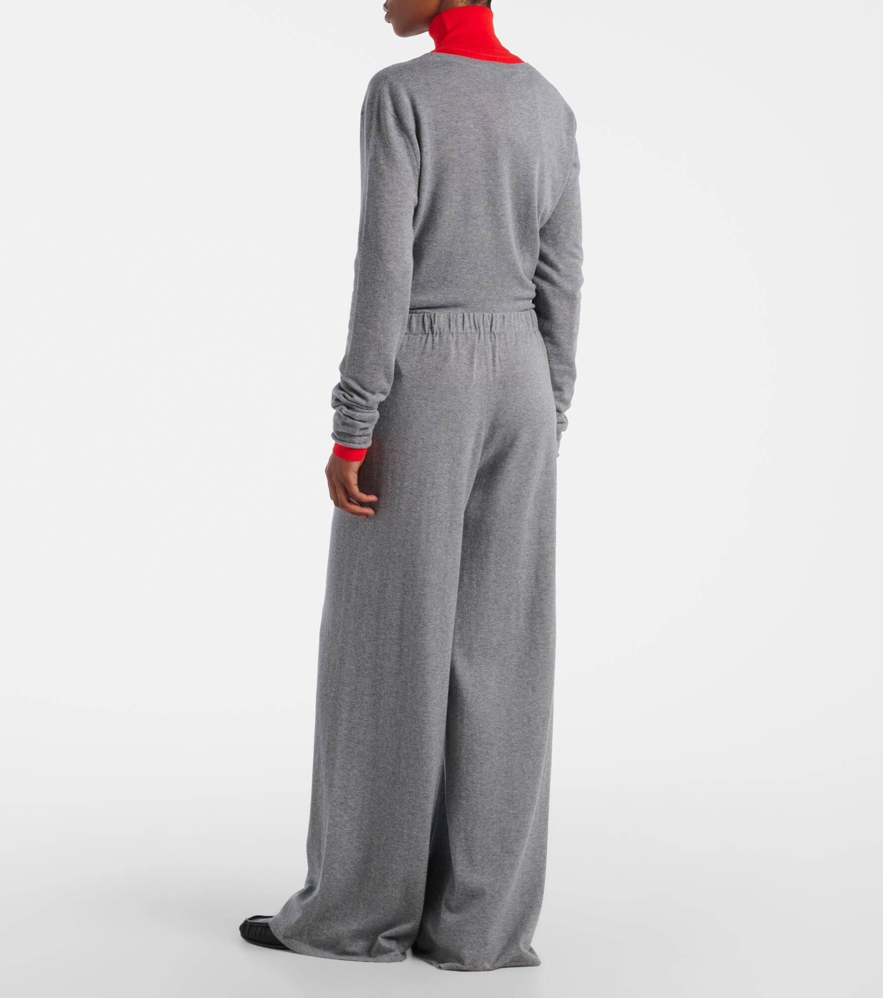 Aina cotton and cashmere wide-leg pants - 3