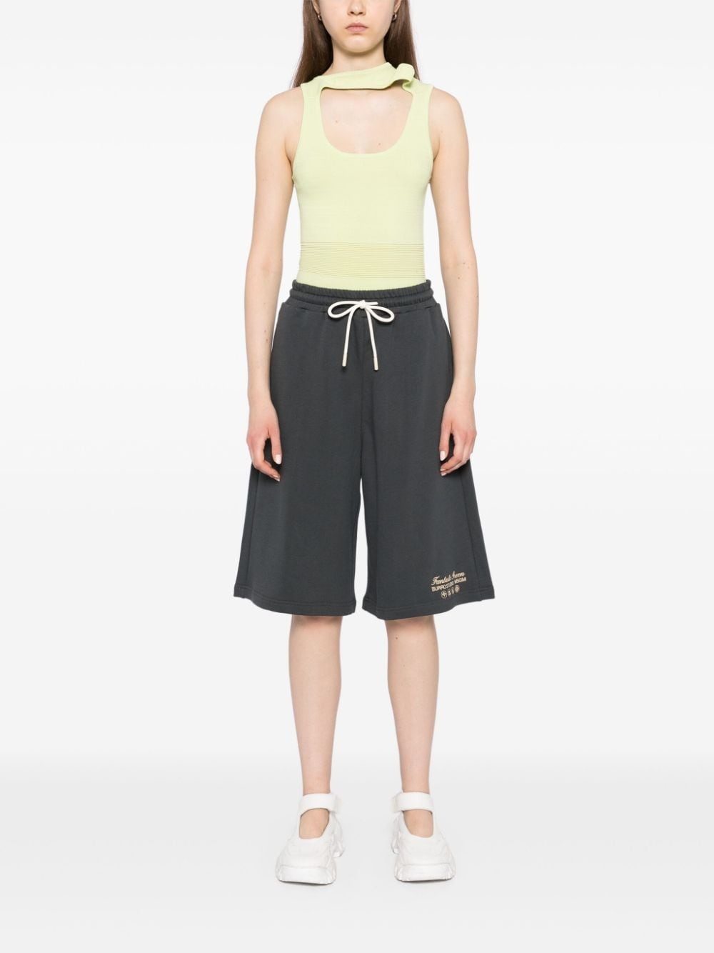 drawstring track shorts - 3