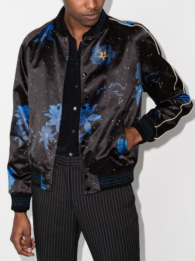 SAINT LAURENT floral print bomber jacket outlook