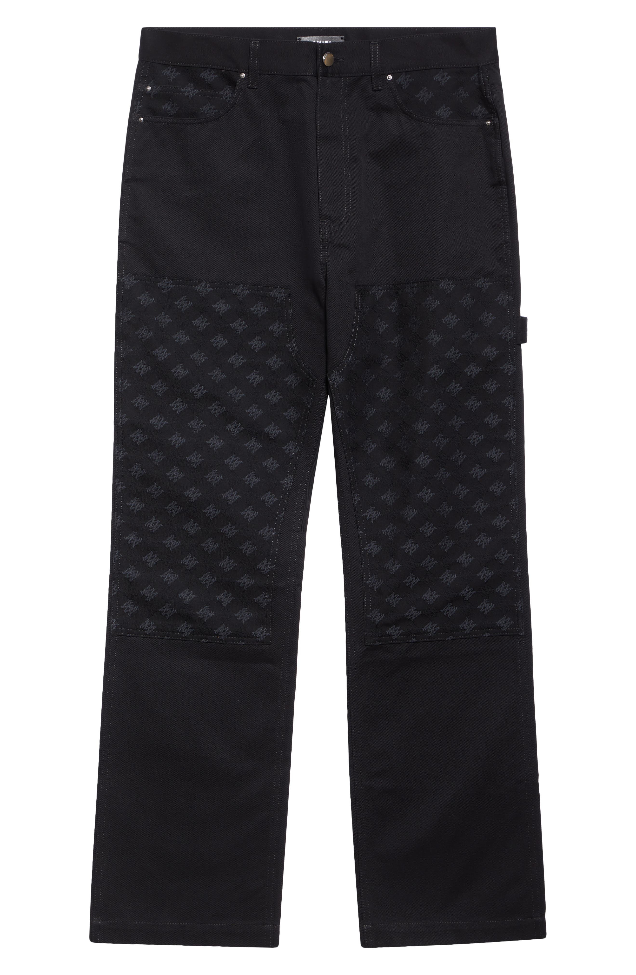 AMIRI MA Quad Jacquard Cotton & Wool Carpenter Jeans in Black at Nordstrom - 6