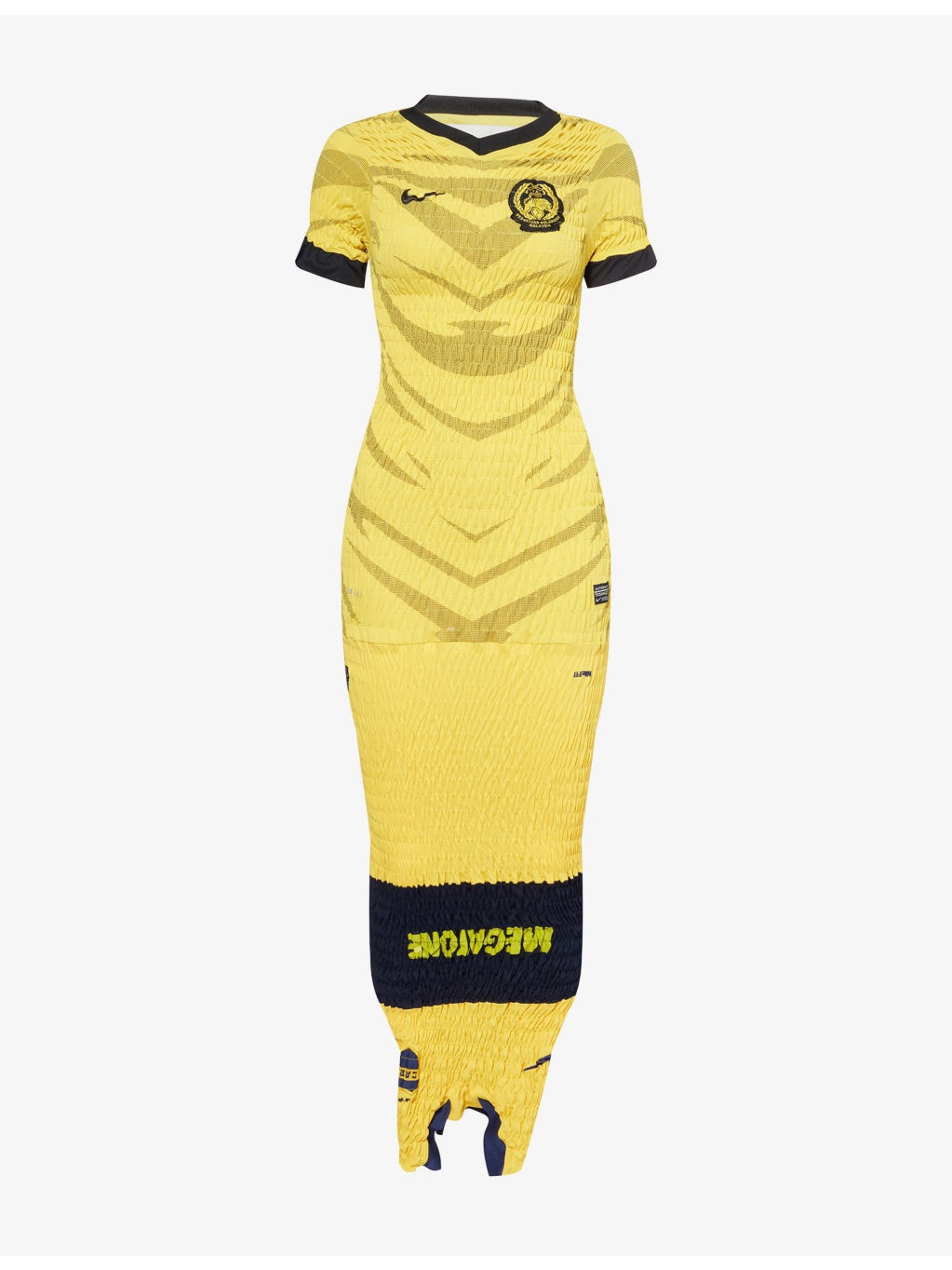 Reconstitued Shirred Football Woven Maxi Dress - 1