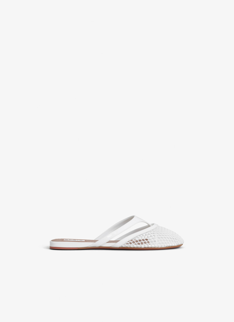INFRADITO FLAT MULES 에 FISHNET 과 LEATHER - 1