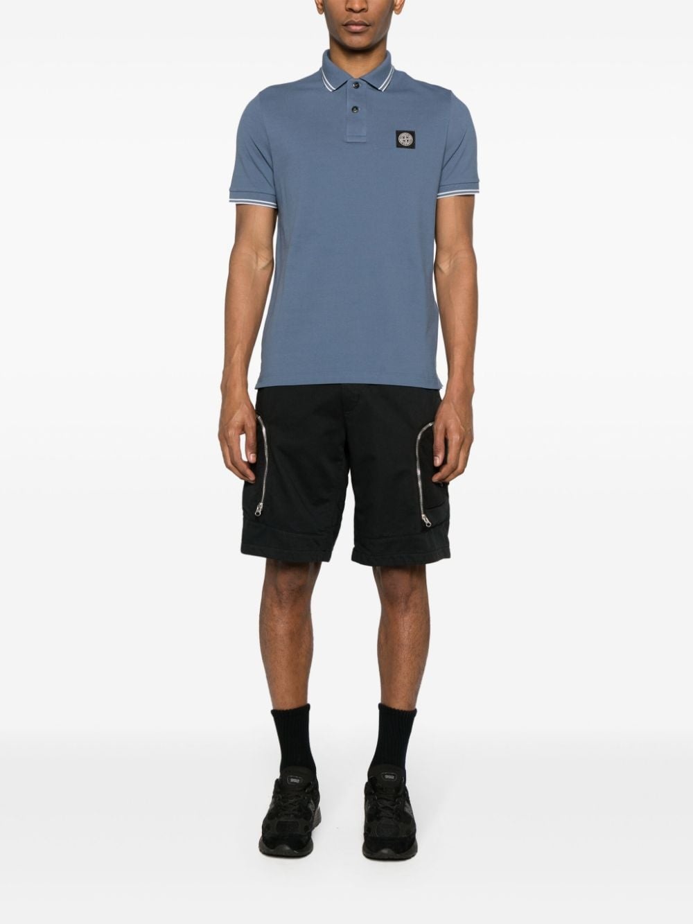 Compass-motif cotton polo shirt - 2