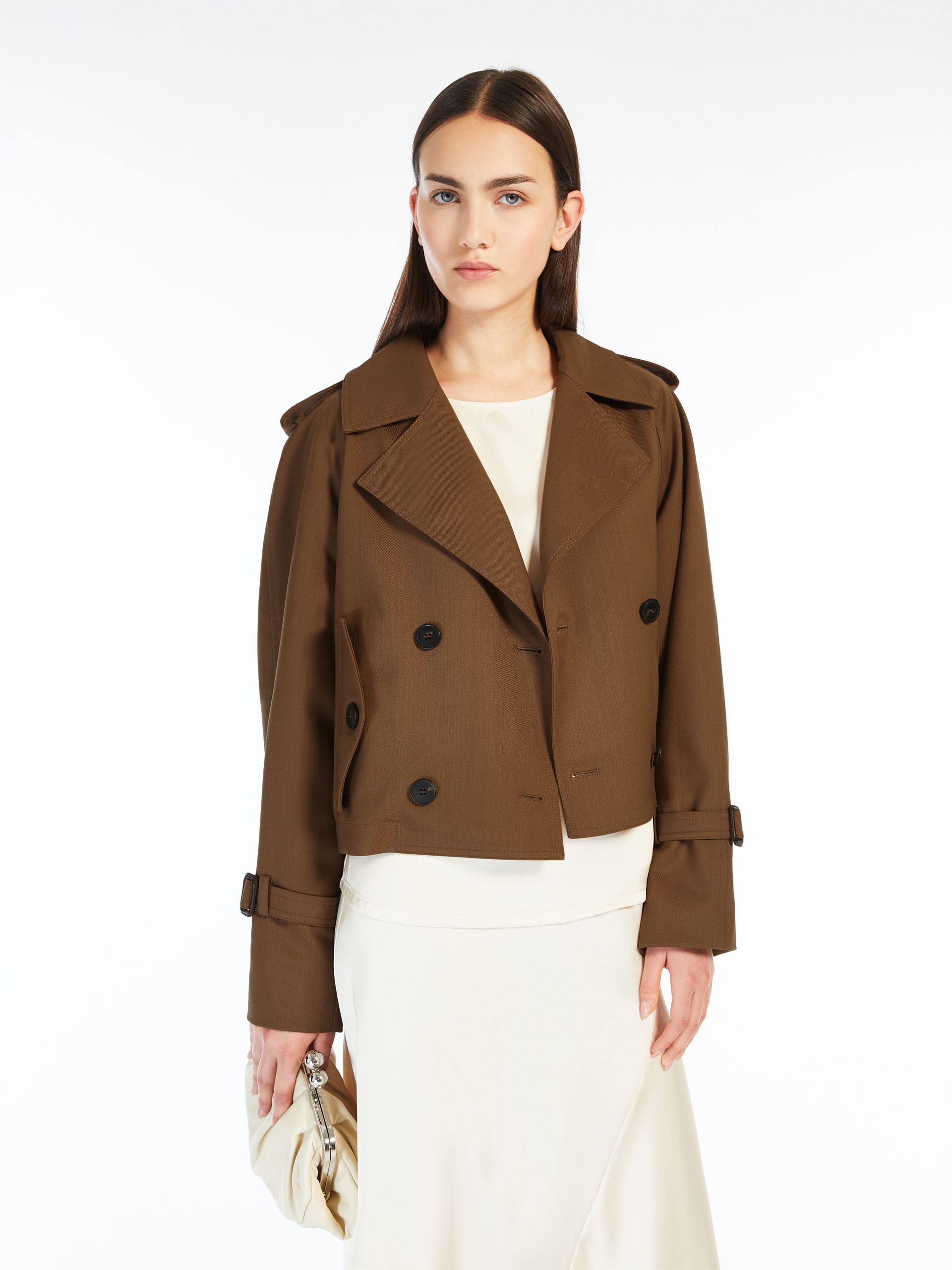 OPOSSUM Short water-repellent gabardine trench coat - 5