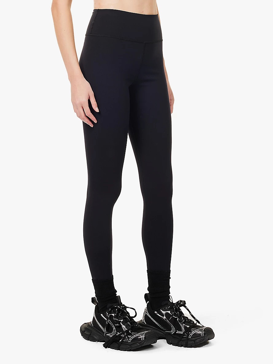 Brand-print high-rise stretch-woven leggings - 3