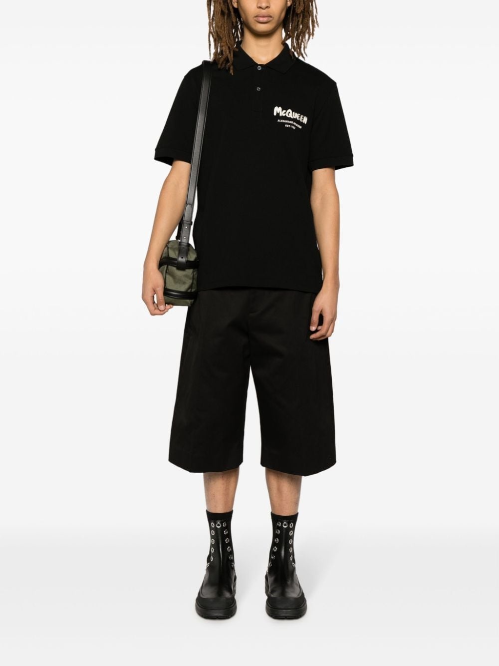 Graffiti logo-embroidered polo shirt - 2