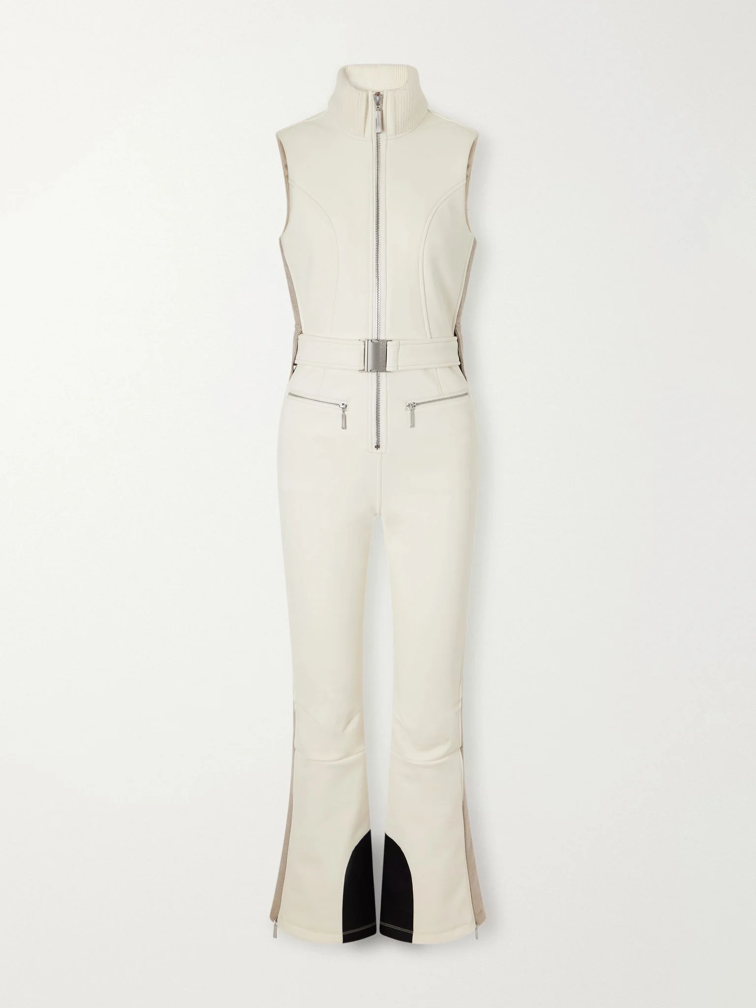 Hana belted shell ski suit Ecru - 1