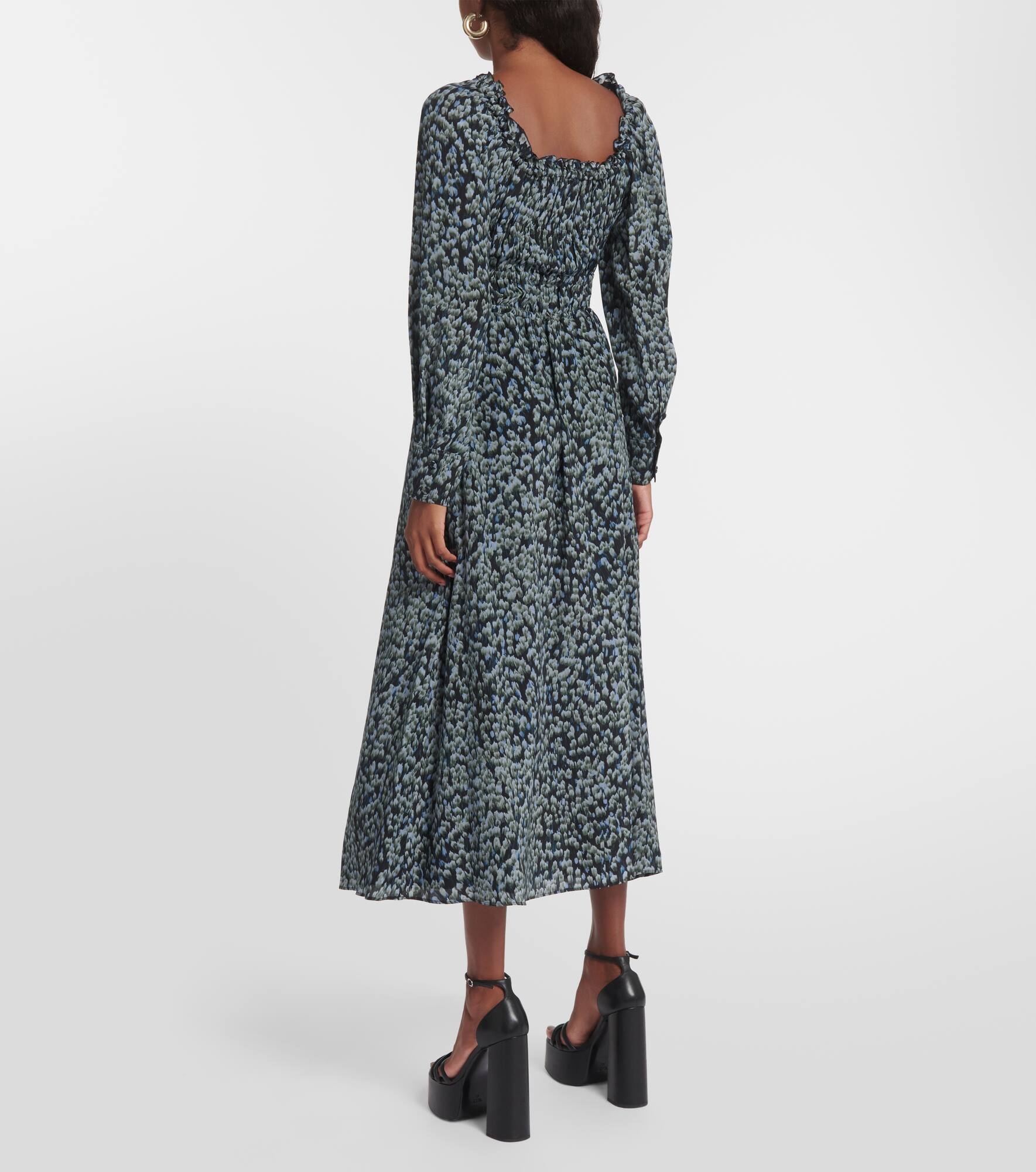Lillian printed silk midi dress - 3