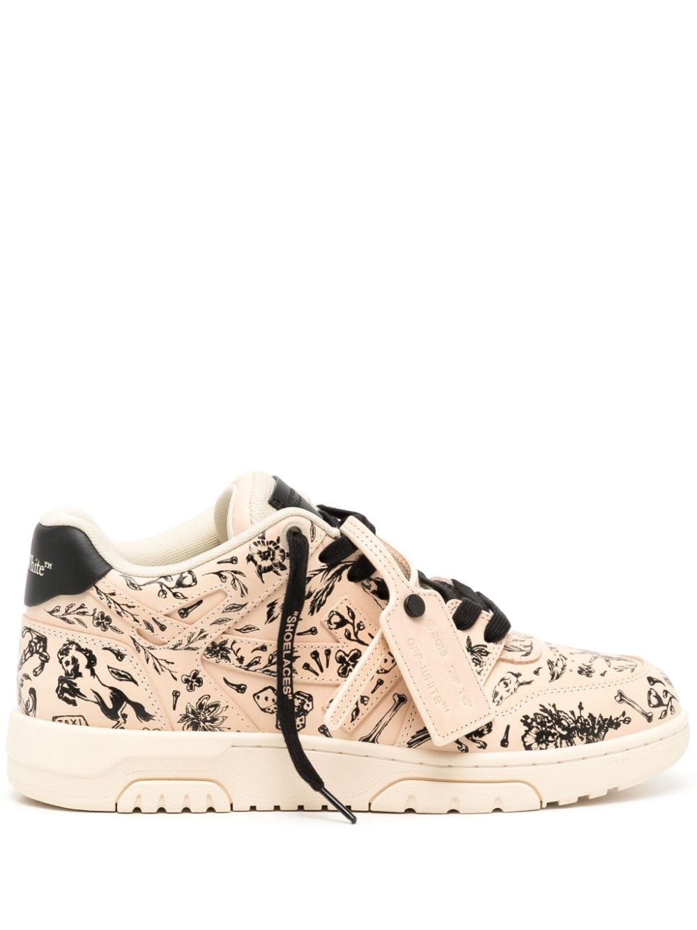 Out Of Office graphic-print leather sneakers - 1