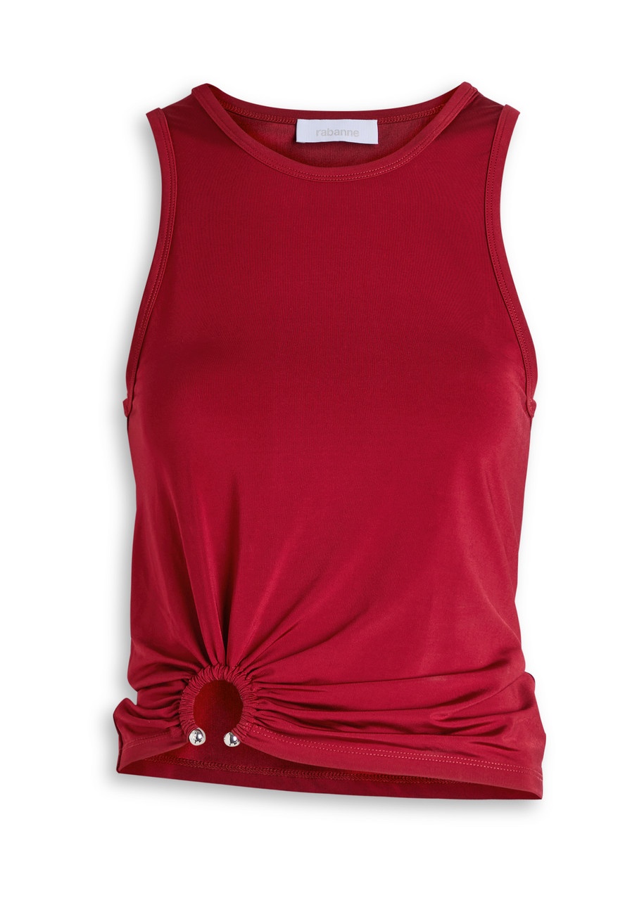 Rabanne Asymmetric Satin-jersey Tank - 1