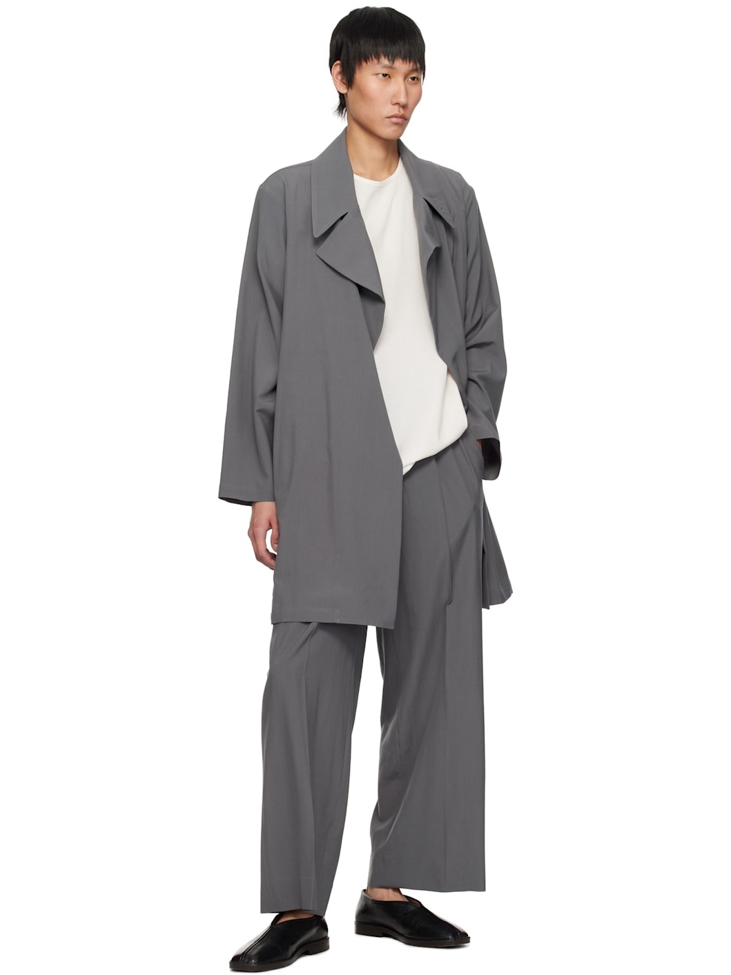 Gray Fine Wool Coat - 4
