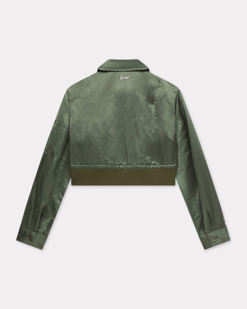 KENZO Cropped bomber in satin linen outlook