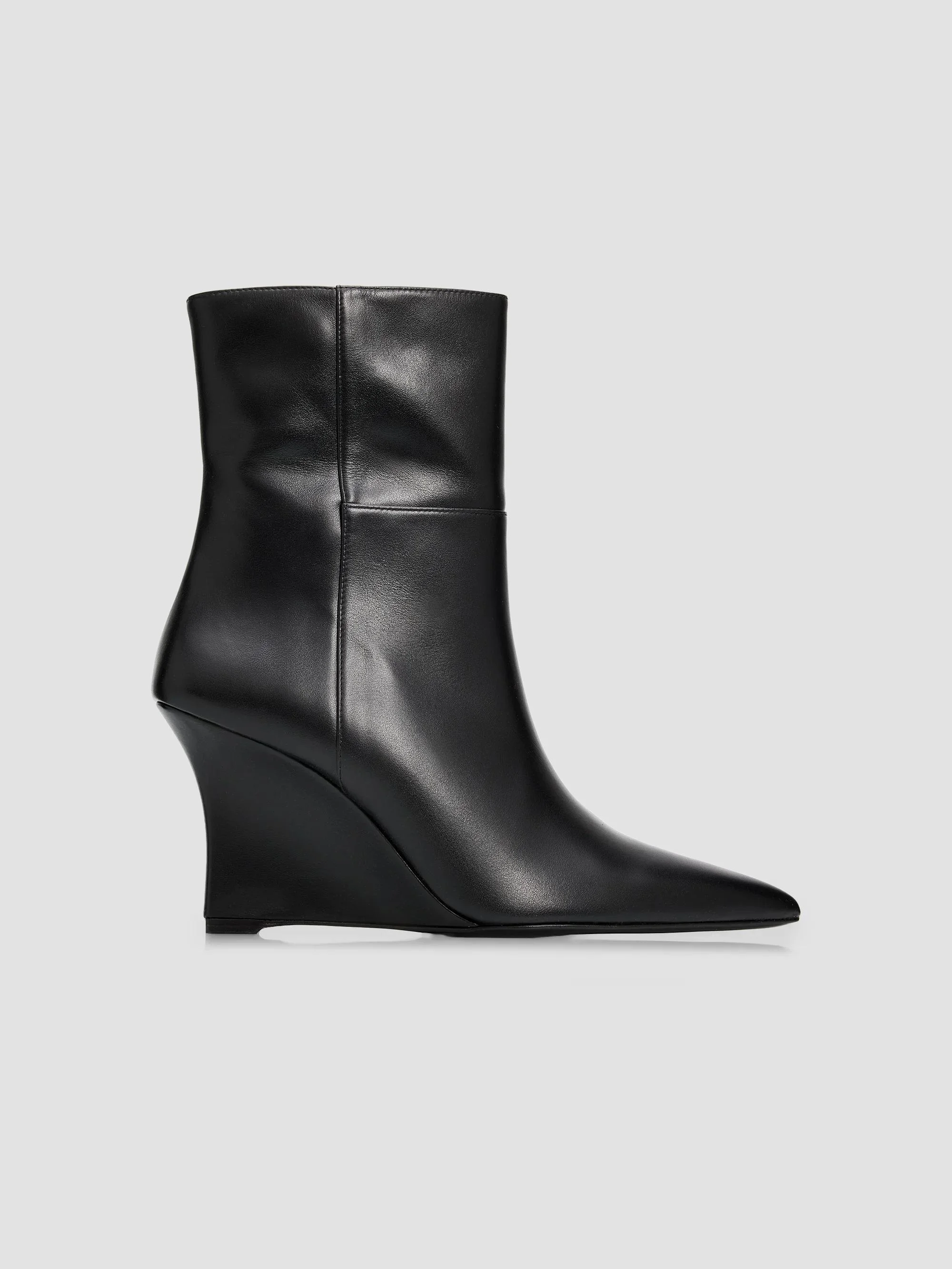 Women's Vinnie 85MM Leather Wedge-Heel Boots - Black - 1