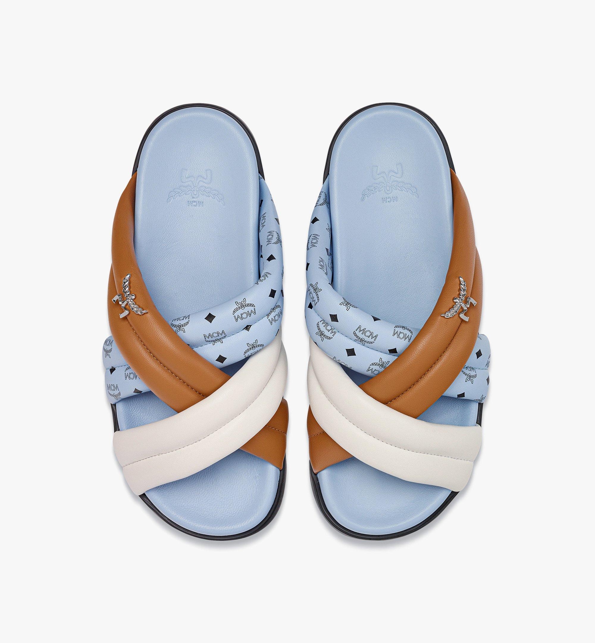 Monogram Cross Sandals in Lamb Leather - 5
