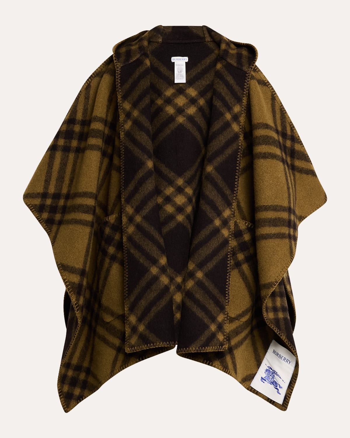 Catherine Reversible Check Hooded Cape - 1