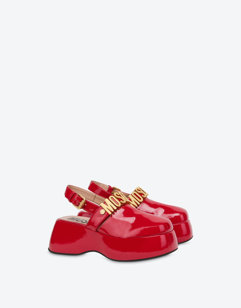 MAXI LETTERING WEDGE MULES 1