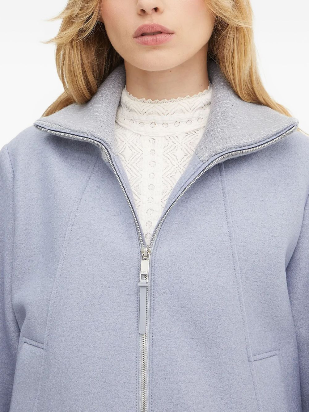 high-neck zip-front jacket - 4