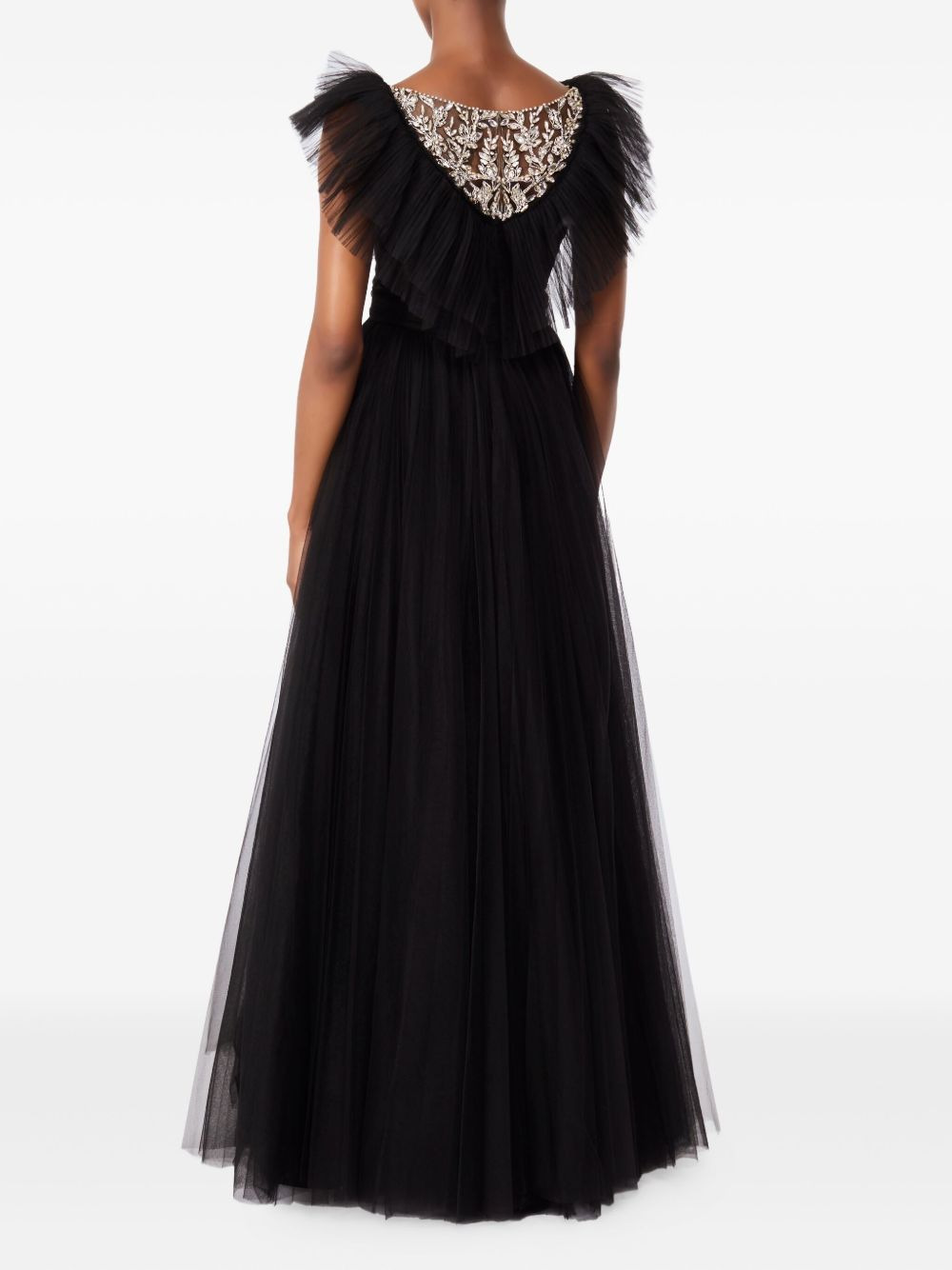 embellished ruffled-tulle maxi dress - 3