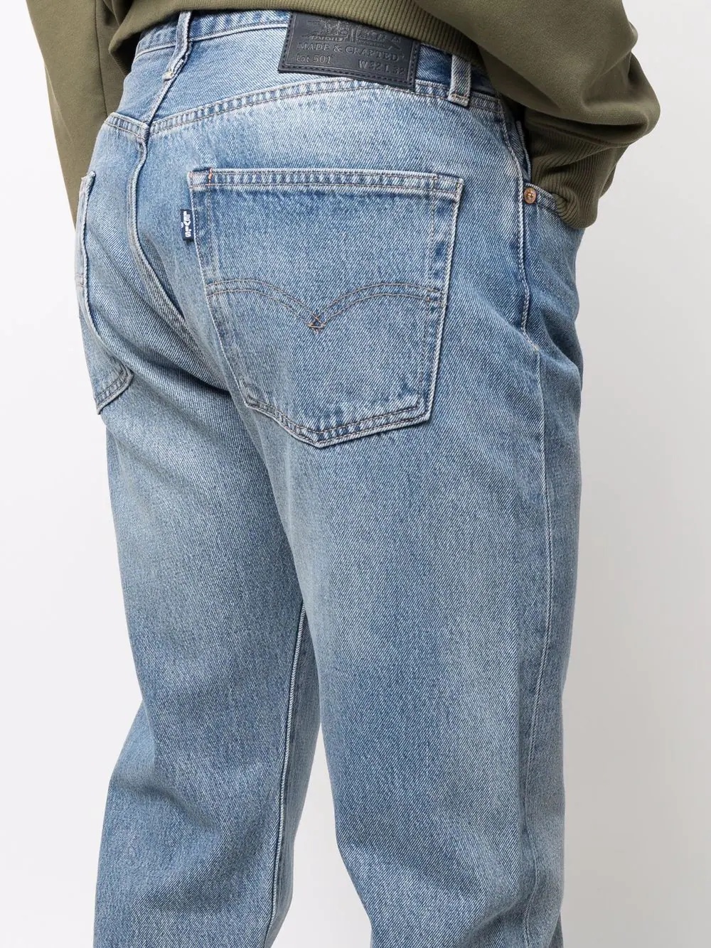 stonewashed straight-leg jeans - 5