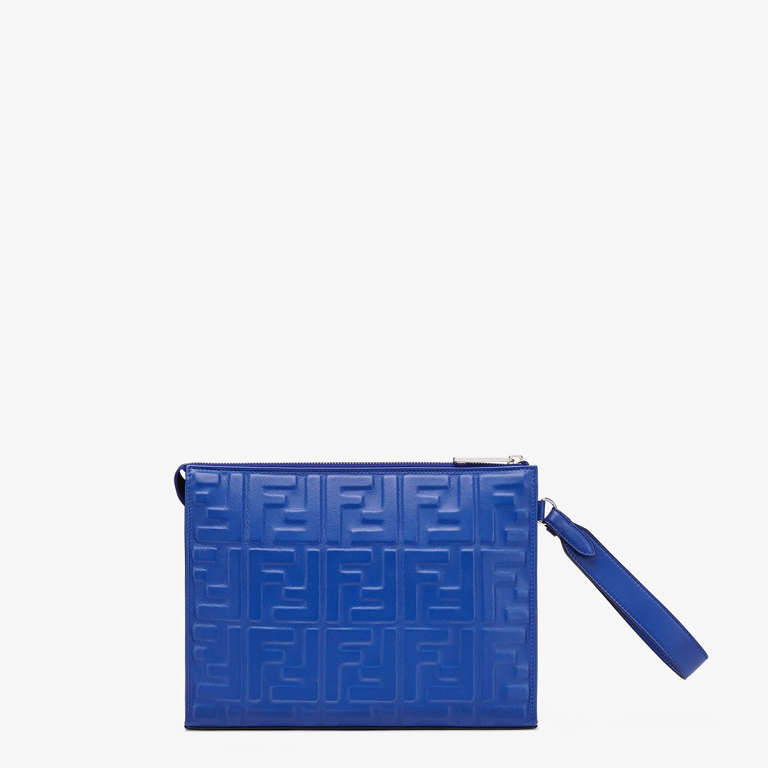 Blue nappa leather pouch - 3