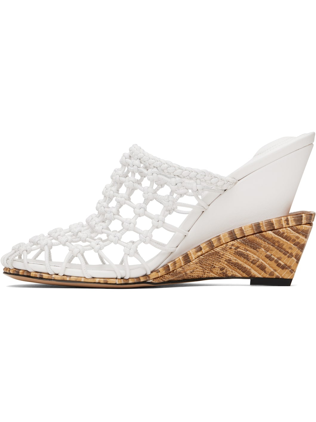 White & Beige La Croisière 'The double woven' Mules - 3