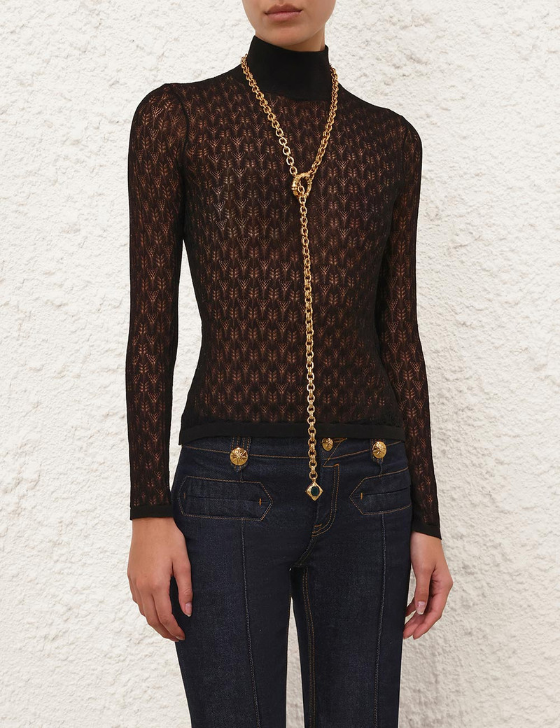 Zimmermann LACE KNIT TURTLENECK SWEATER outlook