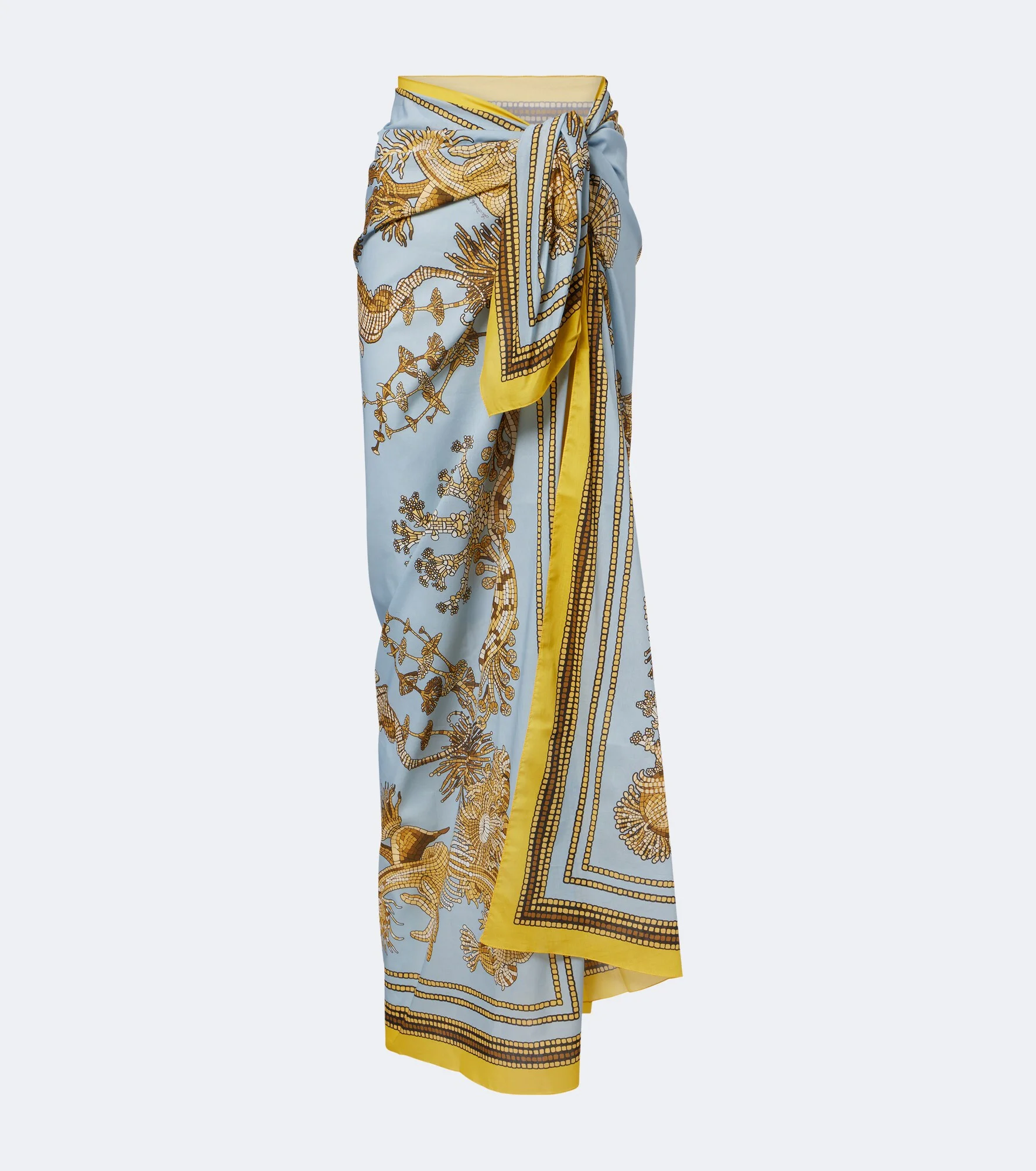 Printed cotton beach cover-up - 1