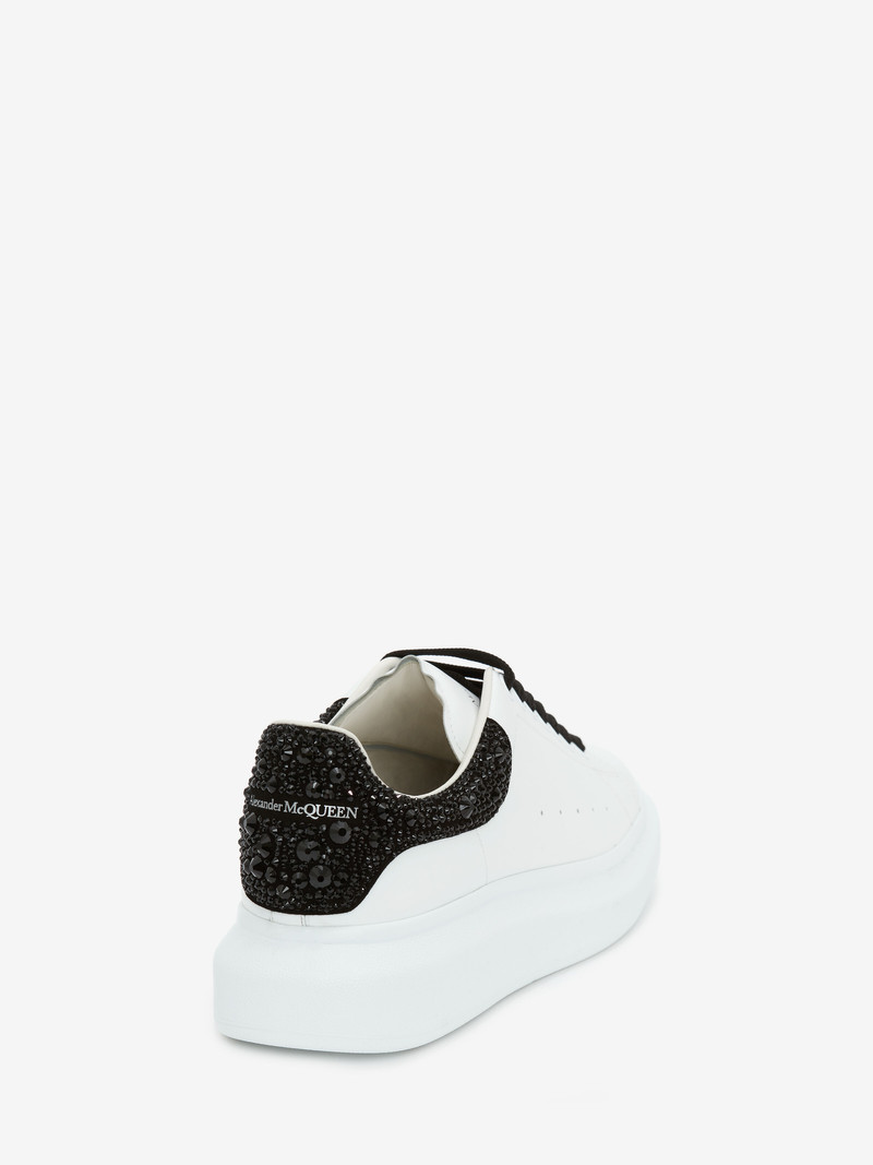 Alexander McQueen Men's Oversized Sneaker in White/jet Black outlook