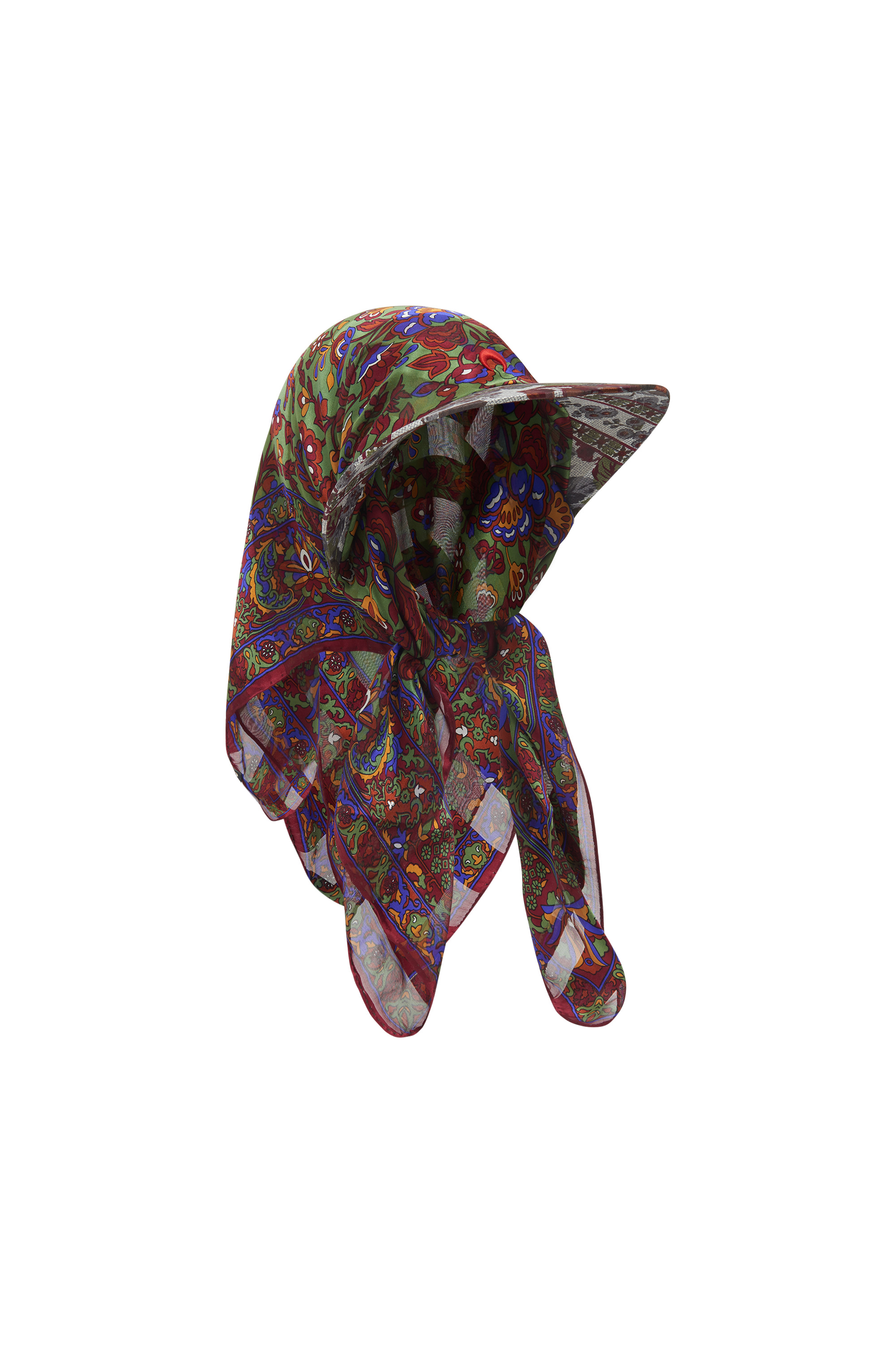 Regenerated Silk Scarves Veiled Cap - 5