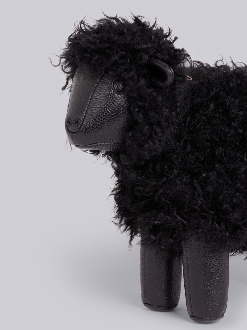 Thom Browne Black Lambskin and Pebbled Calf Small Leather Shoulder Strap Sheep Bag outlook