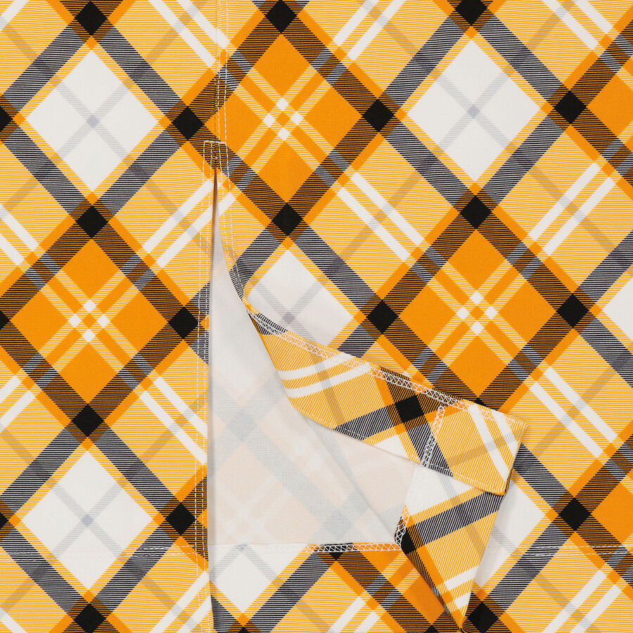 Burberry Ladies Citrus Orange Check Print Stretch Jersey Pencil Skirt - 20