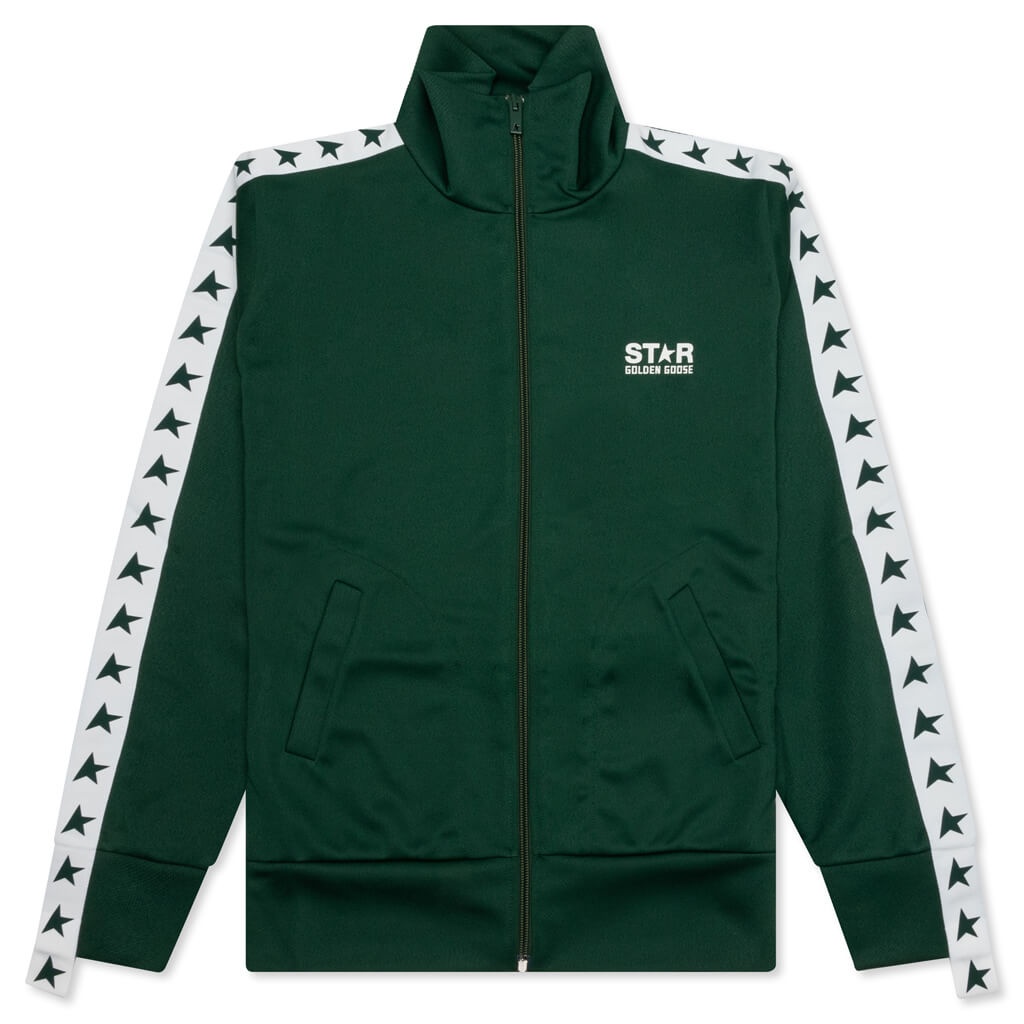 WOMEN'S STAR ZIPPED TRACK JACKET - BRIGHT GREEN - 1