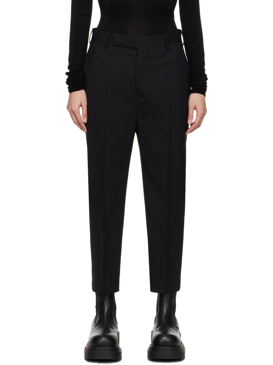 Rick Owens Black Astaire Trousers | REVERSIBLE