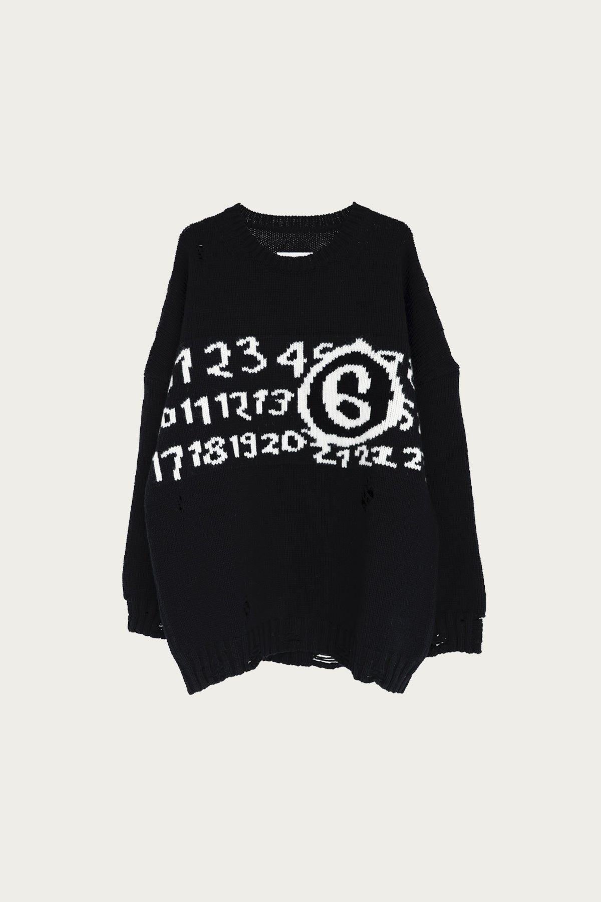 Numbers Knit Sweater - Black/White - 1