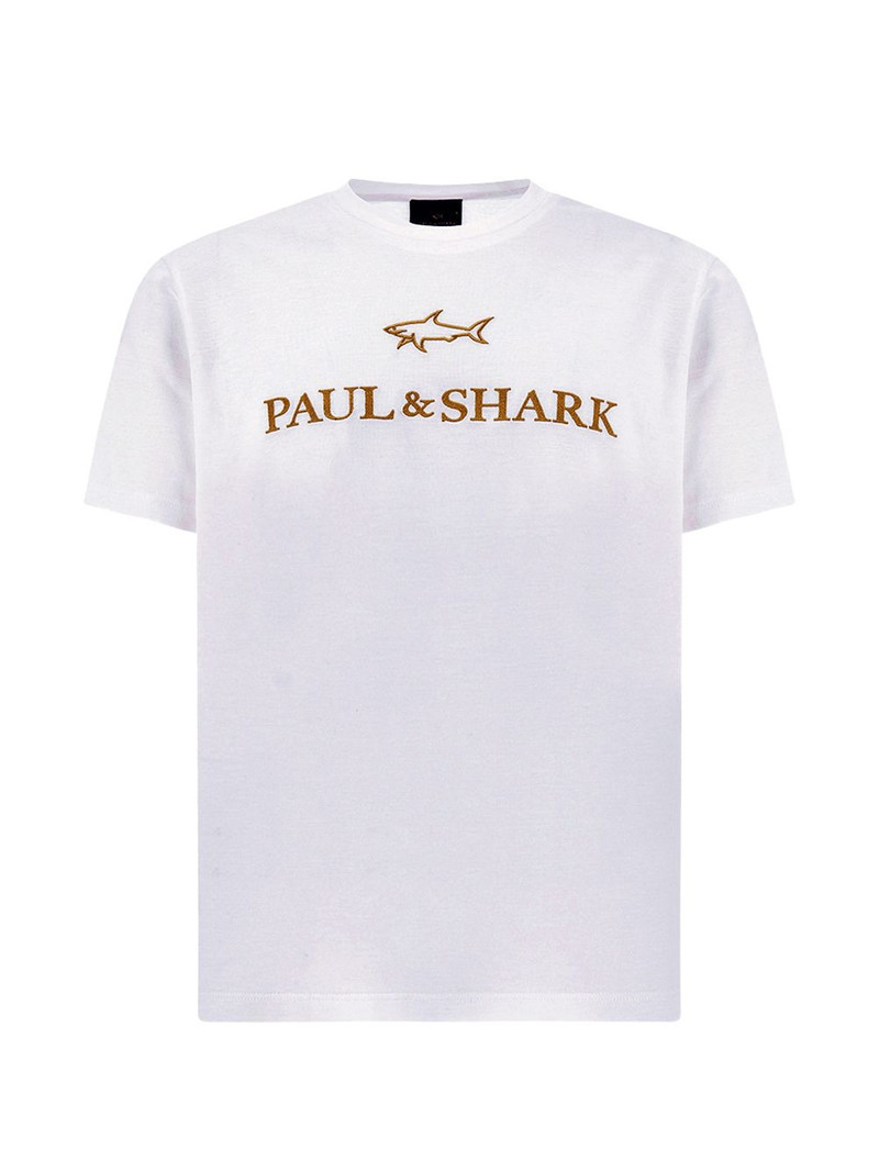 logo-embroidered cotton T-shirt 1