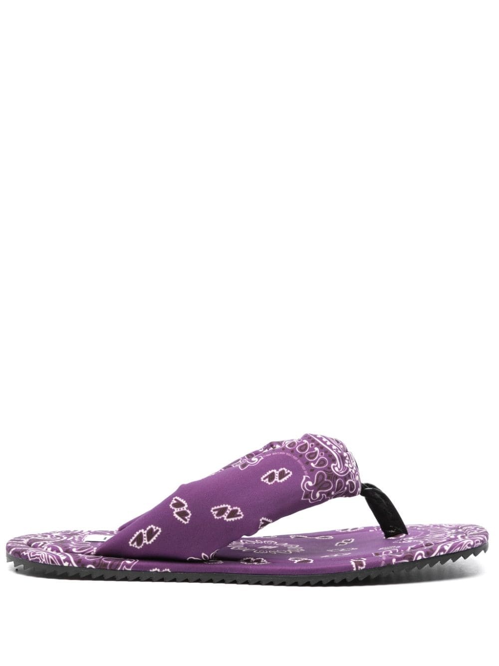 bandana-print flat slides - 1
