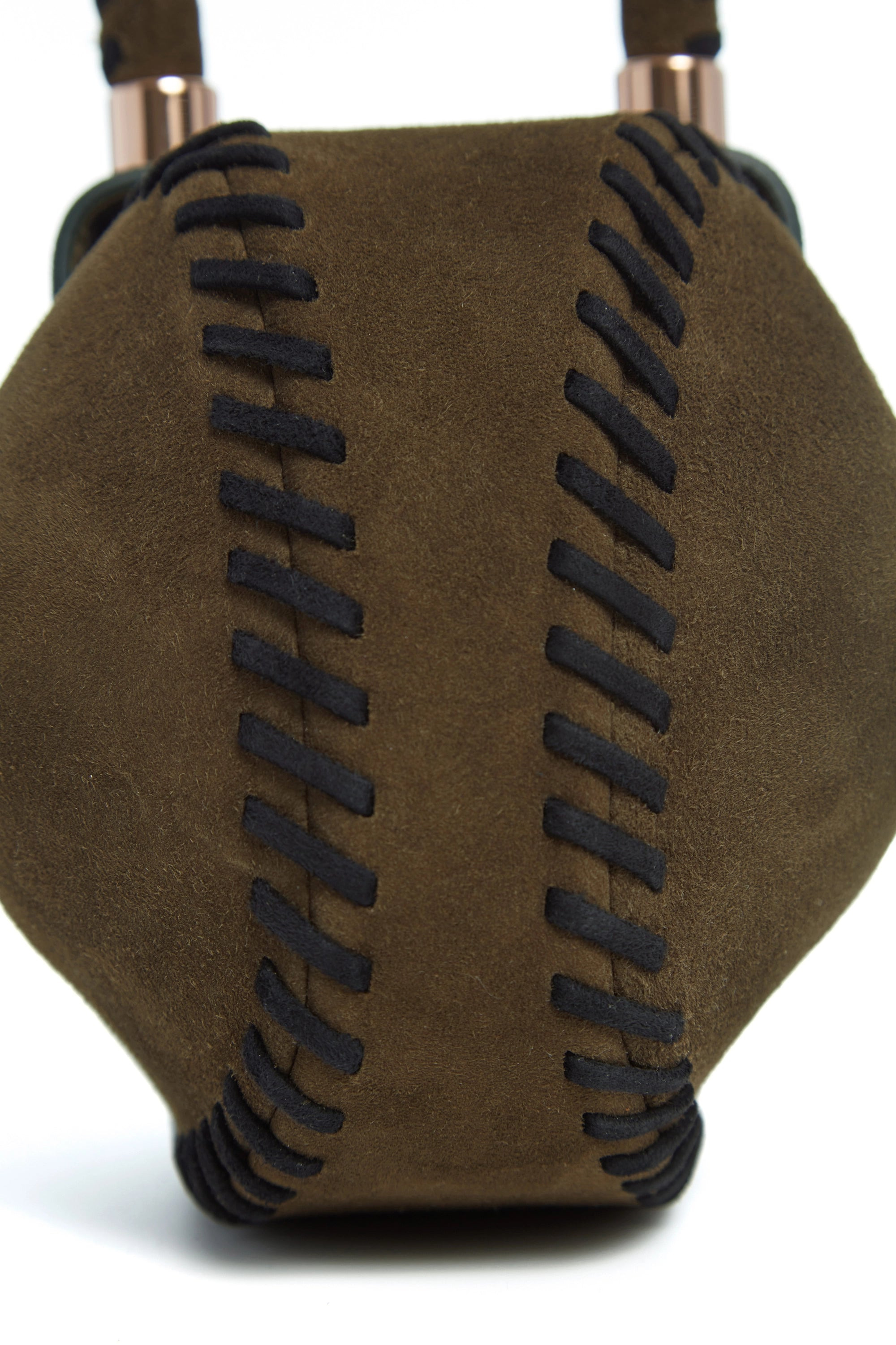 Whipstitch Demi Bag in Olive Suede - 6