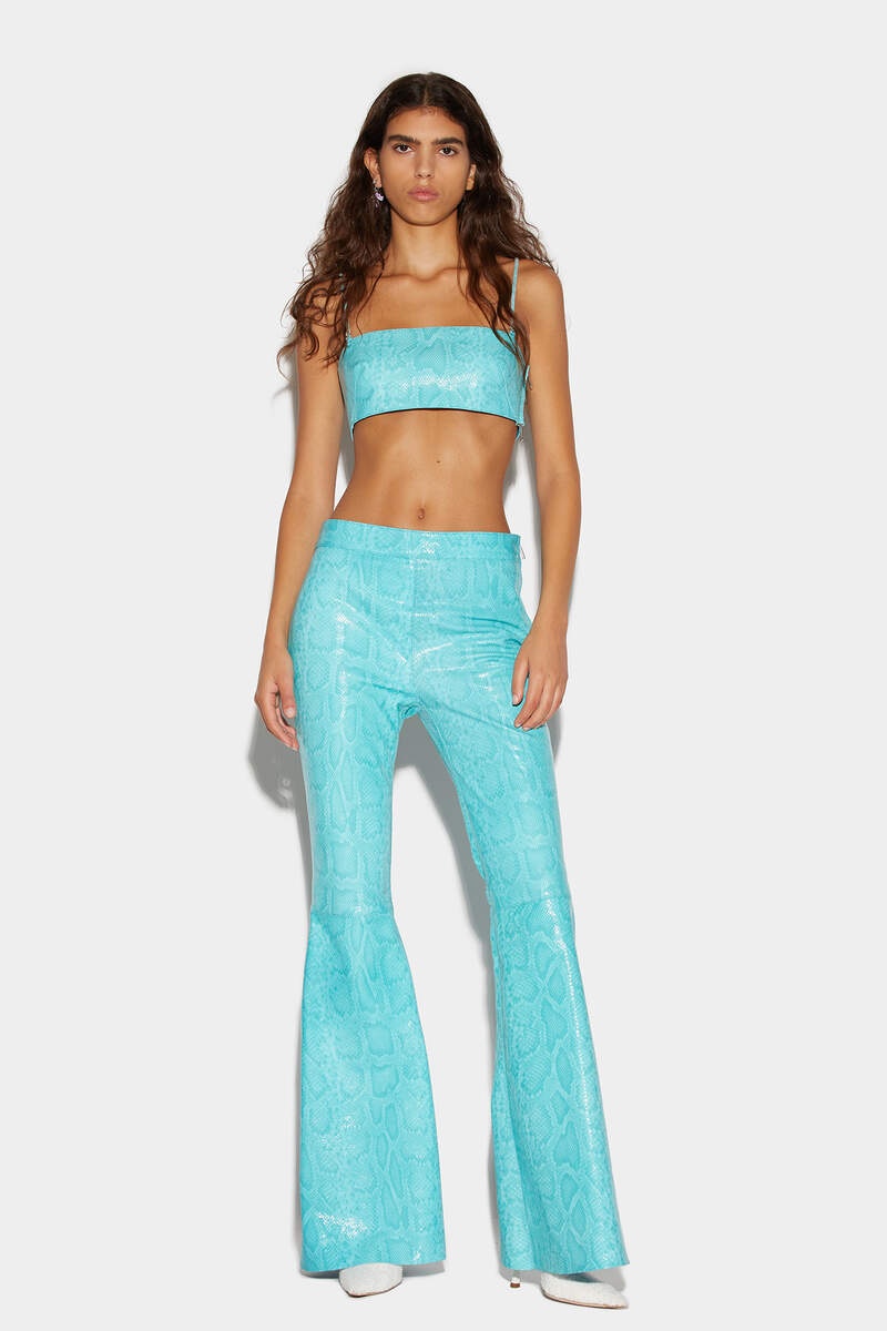 LEATHER LOW-WAIST SUPER FLARE PANTS - 1