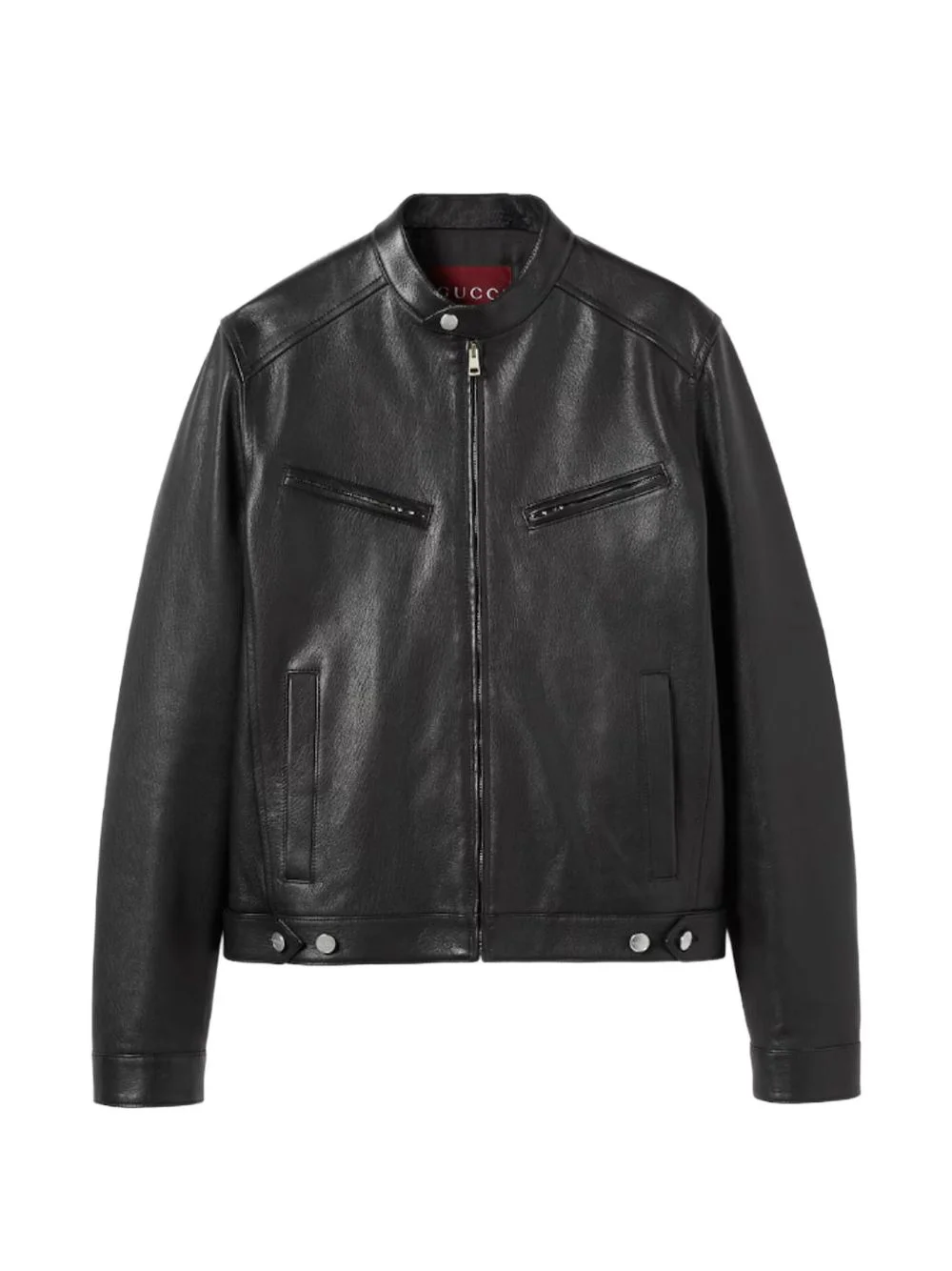 zip-up goat leather jacket - 1